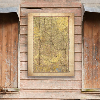 Historic Vintage Map of Idaho - Wood & Metal Wall Art Wood & Metal Wall Art Lisa Middleton