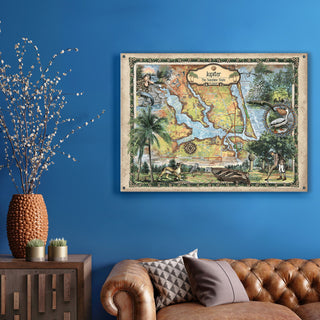 Jupiter, Florida: Illustrated Map - Wood & Metal Wall Art Wood & Metal Wall Art Lisa Middleton