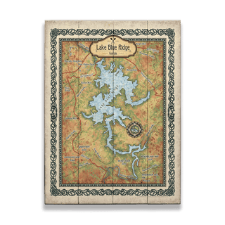 Lake Blue Ridge, Georgia: Illustrated Map - Wood & Metal Wall Art Wood & Metal Wall Art Lisa Middleton Wood 17" x 23"
