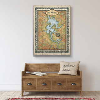 Lake Blue Ridge, Georgia: Illustrated Map - Wood & Metal Wall Art Wood & Metal Wall Art Lisa Middleton