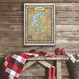 Lake Chatuge, Georgia: Illustrated Map - Wood & Metal Wall Art Wood & Metal Wall Art Lisa Middleton