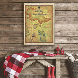 Lewis and Clark National Forest: Illustrated Map - Wood & Metal Wall Art Wood & Metal Wall Art Lisa Middleton