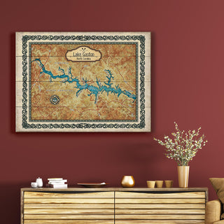 Lake Gaston, North Carolina: Illustrated Map - Wood & Metal Wall Art Wood & Metal Wall Art Lisa Middleton