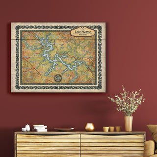 Lake Hiwasse, North Carolina: Illustrated Map - Wood & Metal Wall Art Wood & Metal Wall Art Lisa Middleton