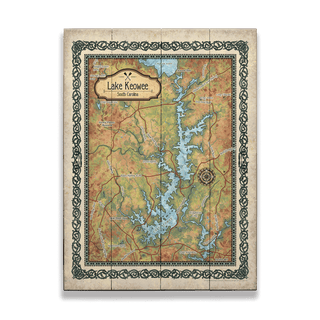 Lake Keowee, South Carolina: Illustrated Map - Wood & Metal Wall Art Wood & Metal Wall Art Lisa Middleton Wood 17" x 23"