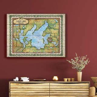 Leech Lake, Minnesota: Illustrated Map - Wood & Metal Wall Art Wood & Metal Wall Art Lisa Middleton