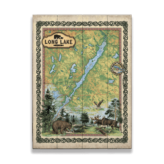 Long Lake, New York Map: Illustrated Map - Wood & Metal Wall Art Wood & Metal Wall Art Lisa Middleton Wood 17" x 23"