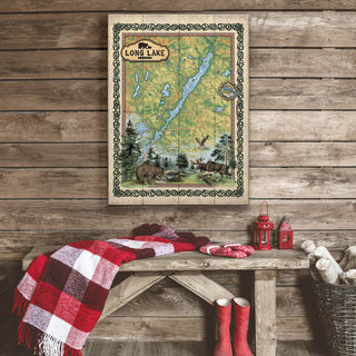 Long Lake, New York Map: Illustrated Map - Wood & Metal Wall Art Wood & Metal Wall Art Lisa Middleton