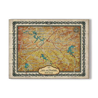 Lakes and Mountains of North Georgia: Illustrated Map - Wood & Metal Wall Art Wood & Metal Wall Art Lisa Middleton Wood 23" x 17"