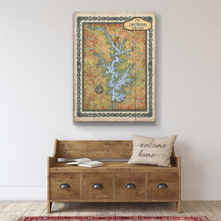 Lake Norman, North Carolina: Illustrated Map - Wood & Metal Wall Art Wood & Metal Wall Art Lisa Middleton