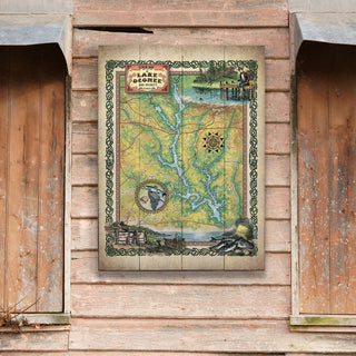 A New Map of Lake Oconee Georgia - Wood & Metal Wall Art Wood & Metal Wall Art Lisa Middleton