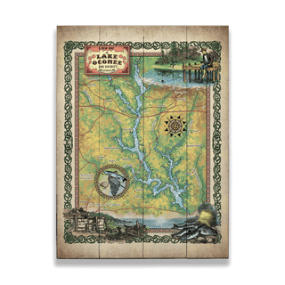 A New Map of Lake Oconee Georgia - Wood & Metal Wall Art Wood & Metal Wall Art Lisa Middleton Wood 17" x 23"