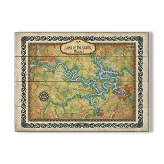 Lake of the Ozarks, Missouri: Illustrated Map - Wood & Metal Wall Art Wood & Metal Wall Art Lisa Middleton Wood 23" x 17"