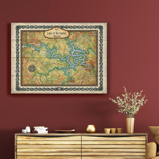 Lake of the Ozarks, Missouri: Illustrated Map - Wood & Metal Wall Art Wood & Metal Wall Art Lisa Middleton