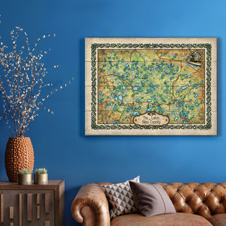 The Lakes of Vilas County, Wisconsin: Illustrated Map - Wood & Metal Wall Art Wood & Metal Wall Art Lisa Middleton