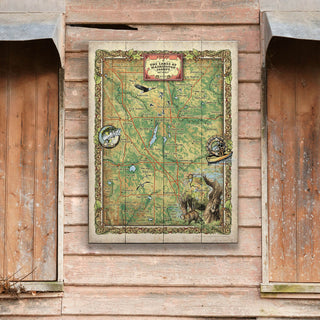The Lakes of Washington County, Wisconsin: Illustrated Map - Wood & Metal Wall Art Wood & Metal Wall Art Lisa Middleton