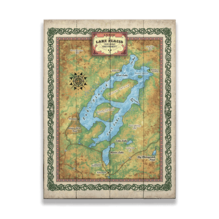 Lake Placid, New York: Illustrated Map - Wood & Metal Wall Art Wood & Metal Wall Art Lisa Middleton Wood 17" x 23"