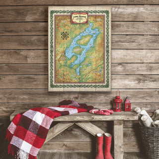 Lake Placid, New York: Illustrated Map - Wood & Metal Wall Art Wood & Metal Wall Art Lisa Middleton