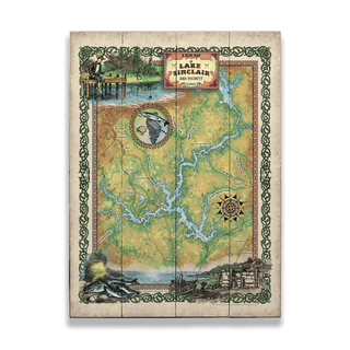 A New Map of Lake Sinclair Georgia - Wood & Metal Wall Art Wood & Metal Wall Art Lisa Middleton Wood 17" x 23"