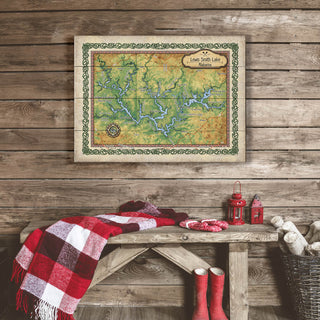 Lewis Smith Lake, Alabama: Illustrated Map - Wood & Metal Wall Art Wood & Metal Wall Art Lisa Middleton