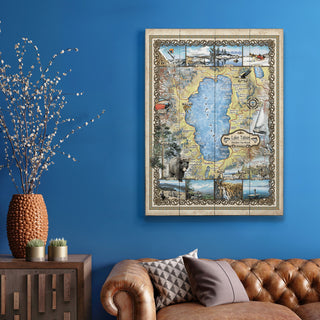 Lake Tahoe: Illustrated Map - Wood & Metal Wall Art Wood & Metal Wall Art Lisa Middleton