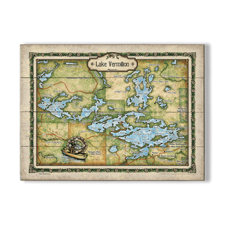 Lake Vermilion, Minnesota: Illustrated Map - Wood & Metal Wall Art Wood & Metal Wall Art Lisa Middleton Wood 23" x 17"