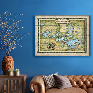 Lake Vermilion, Minnesota: Illustrated Map - Wood & Metal Wall Art Wood & Metal Wall Art Lisa Middleton