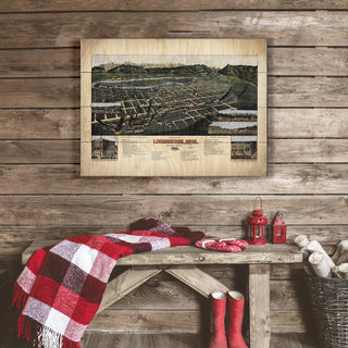 Bird's Eye View of Livingston, Montana - Wood & Metal Wall Art Wood & Metal Wall Art Lisa Middleton