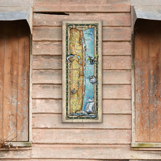 Lake Worth Lagoon, Florida: Illustrated Map - Wood & Metal Wall Art Wood & Metal Wall Art Lisa Middleton