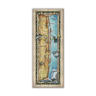 Lake Worth Lagoon, Florida: Illustrated Map - Wood & Metal Wall Art Wood & Metal Wall Art Lisa Middleton Wood 14" x 36"