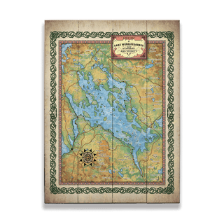 A New Map of Lake Winnipesaukee, New Hampshire - Wood & Metal Wall Art Wood & Metal Wall Art Lisa Middleton Wood 17" x 23"