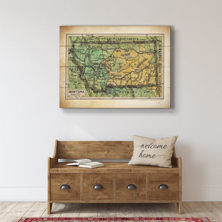 Historic Map of Montana - Wood & Metal Wall Art Wood & Metal Wall Art Lisa Middleton