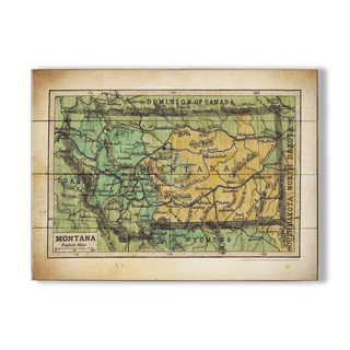 Historic Map of Montana - Wood & Metal Wall Art Wood & Metal Wall Art Lisa Middleton Wood 23" x 17"