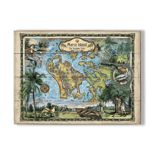 Marco Island, Florida: Illustrated Map - Wood & Metal Wall Art Wood & Metal Wall Art Lisa Middleton Wood 23" x 17"