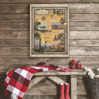 Majestic National Parks: Illustrated Map - Wood & Metal Wall Art Wood & Metal Wall Art Lisa Middleton