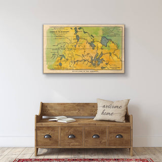 Headwaters of the Mississippi: Illustrated Map - Wood & Metal Wall Art Wood & Metal Wall Art Lisa Middleton