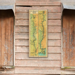The Mississippi River: Illustrated Map - Wood & Metal Wall Art Wood & Metal Wall Art Lisa Middleton