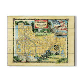 The Parks and Neighborhoods of Minneapolis and St Paul - Wood & Metal Wall Art Wood & Metal Wall Art Lisa Middleton Wood 23" x 17"