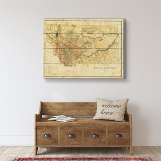 Historic Map of the Montana Territory - Wood & Metal Wall Art Wood & Metal Wall Art Lisa Middleton