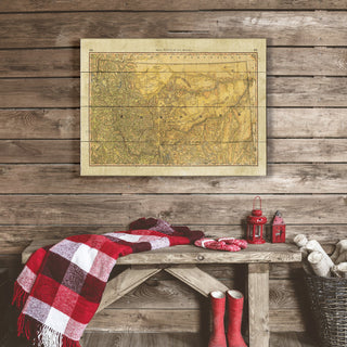 Historic Map of Montana Wagon Roads - Wood & Metal Wall Art Wood & Metal Wall Art Lisa Middleton