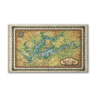 Norris Lake, Tennessee: Illustrated Map - Wood & Metal Wall Art Wood & Metal Wall Art Lisa Middleton Wood 24" x 14"
