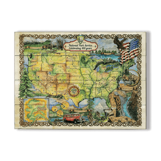 100 Year Celebration of the National Park Service - Wood & Metal Wall Art Wood & Metal Wall Art Lisa Middleton Wood 23" x 17"