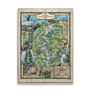 Rocky Mountain National Park Hiking Trails - Wood & Metal Wall Art Wood & Metal Wall Art Lisa Middleton Wood 17" x 23"