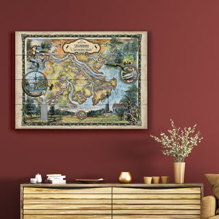 Savannah Georgia: Illustrated Map - Wood & Metal Wall Art Wood & Metal Wall Art Lisa Middleton