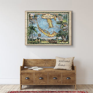 Sanibel Captiva, The Sunshine State: Illustrated Map - Wood & Metal Wall Art Wood & Metal Wall Art Lisa Middleton