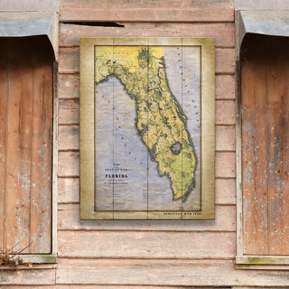 Historic Map of the Seat of War, Florida - Wood & Metal Wall Art Wood & Metal Wall Art Lisa Middleton