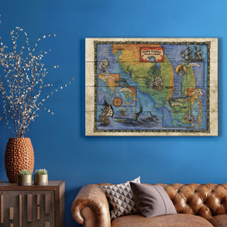 A New Map of South Florida's Endless Summer - Wood & Metal Wall Art Wood & Metal Wall Art Lisa Middleton