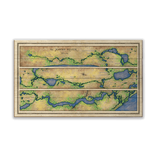 St. John's River, Florida: Illustrated Map - Wood & Metal Wall Art Wood & Metal Wall Art Lisa Middleton Wood 24" x 14"