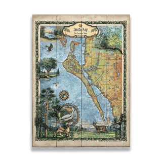 Siesta Key, Florida: Illustrated Map - Wood & Metal Wall Art Wood & Metal Wall Art Lisa Middleton Wood 17" x 23"