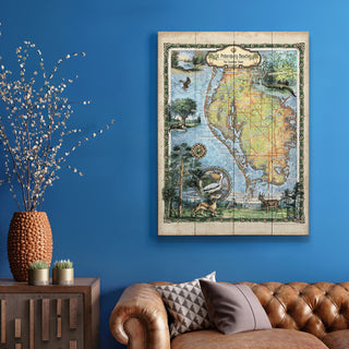 St. Petersburg Beaches, Florida: Illustrated Map - Wood & Metal Wall Art Wood & Metal Wall Art Lisa Middleton